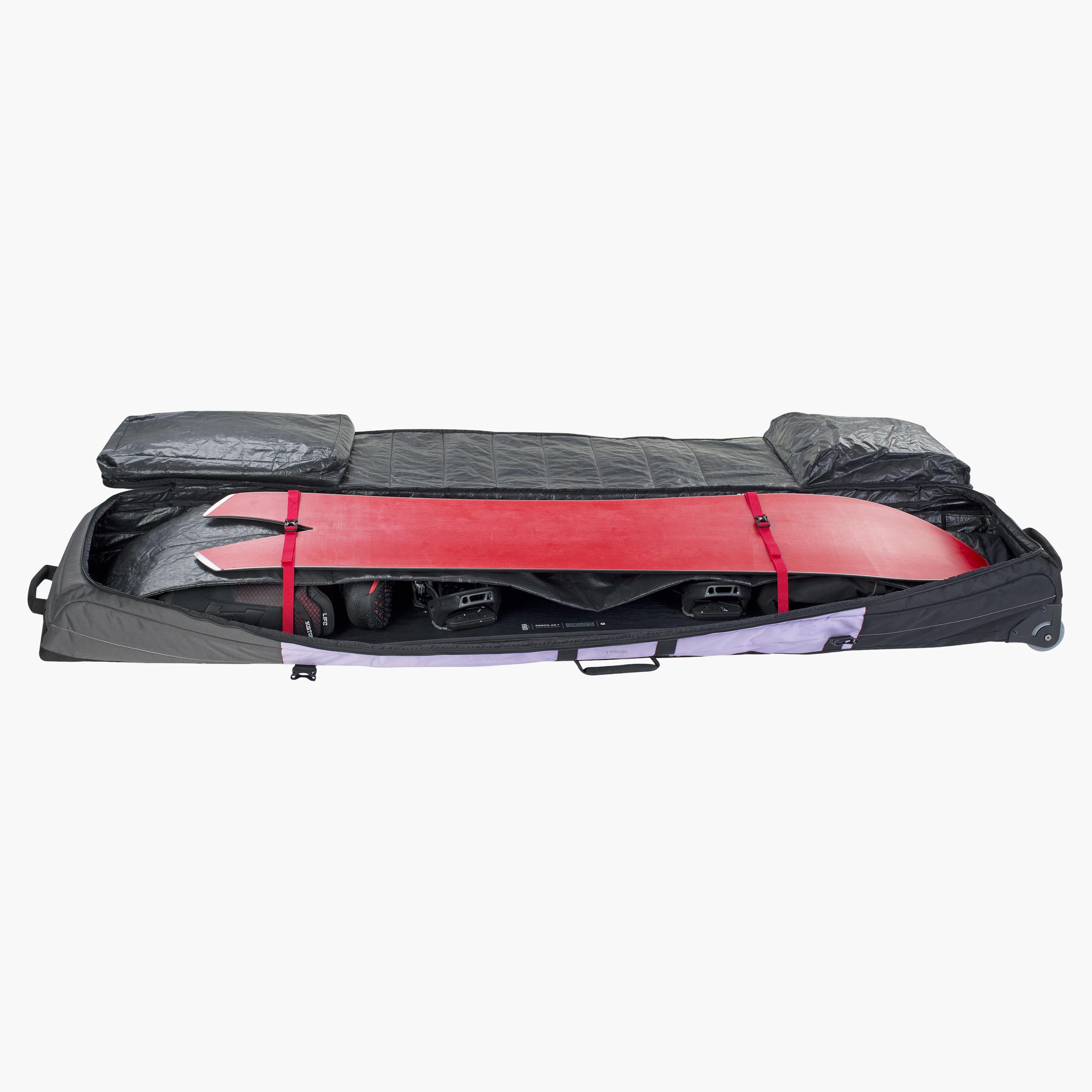 SNOW GEAR ROLLER - Convenient snowboard and ski bag for safely transporting winter sport equipment