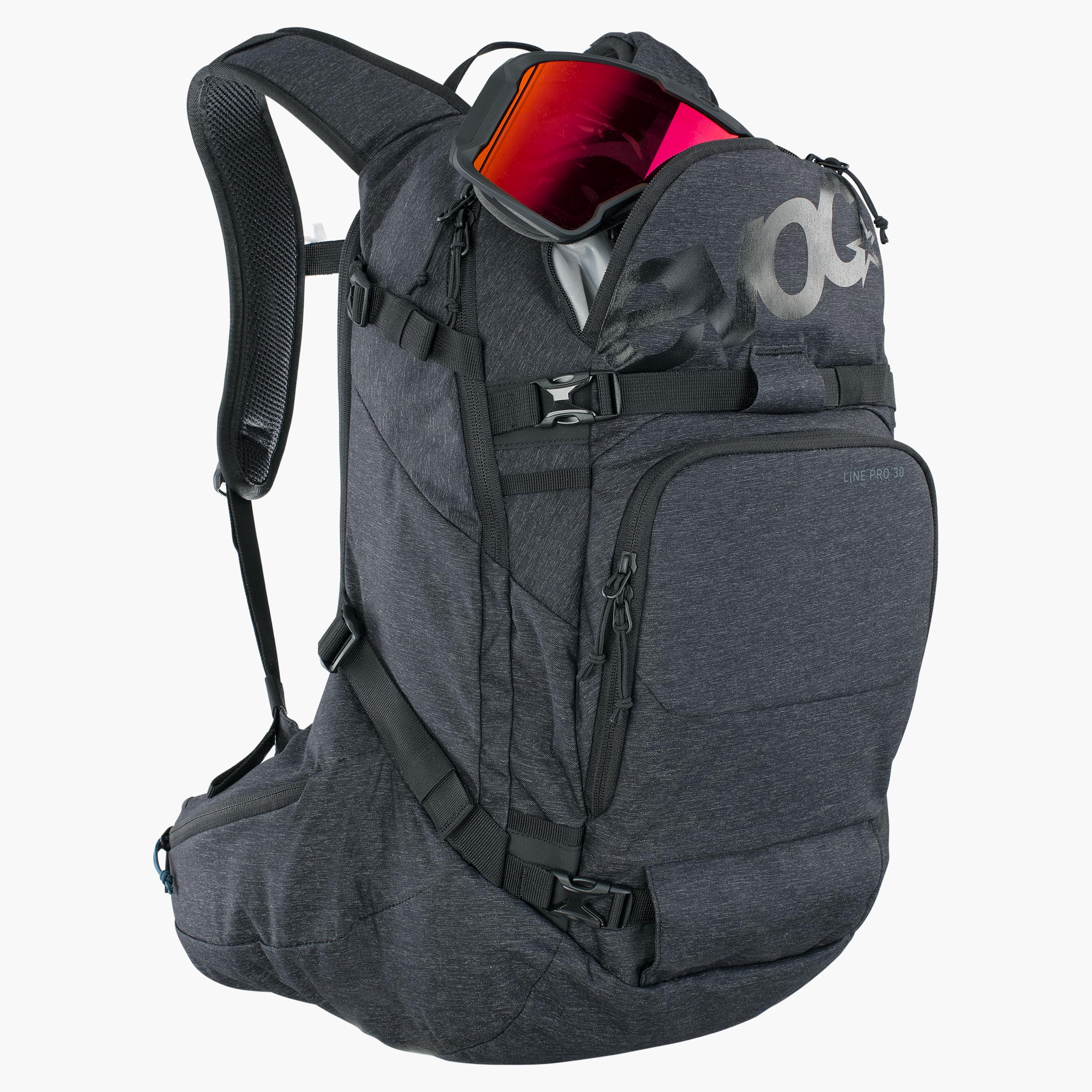 LINE PRO 30 - Large freeride and ski touring backpack with back protector and avalanche equipment compartment