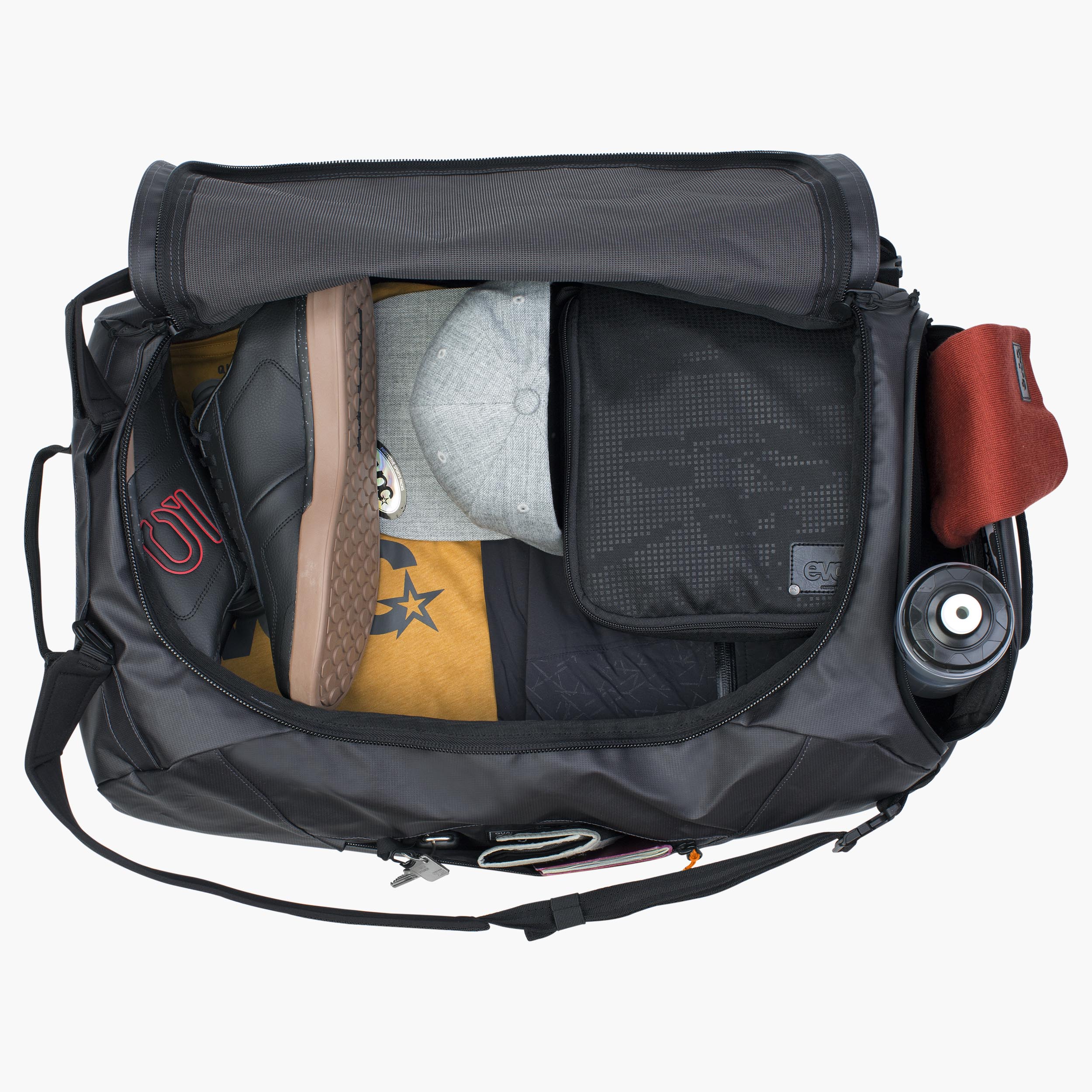 DUFFLE BAG 60 - Sehr robuste, leichte und wasserresistente Reisetasche mit abnehmbaren Rucksack-Tragegurten