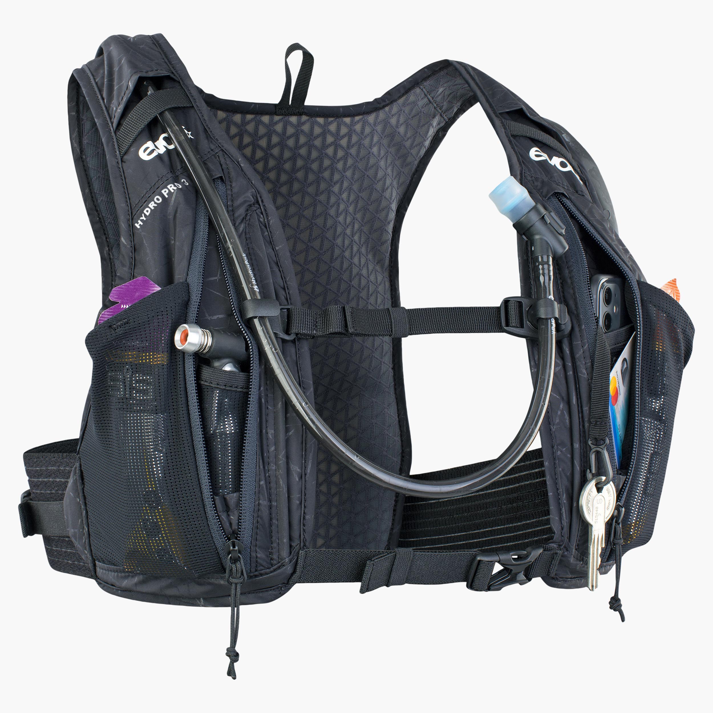 HYDRO PRO 3 + HYDRATION BLADDER 1,5 - Extra-light hydration backpack with provisions pocket including 1,5l hydration bladder