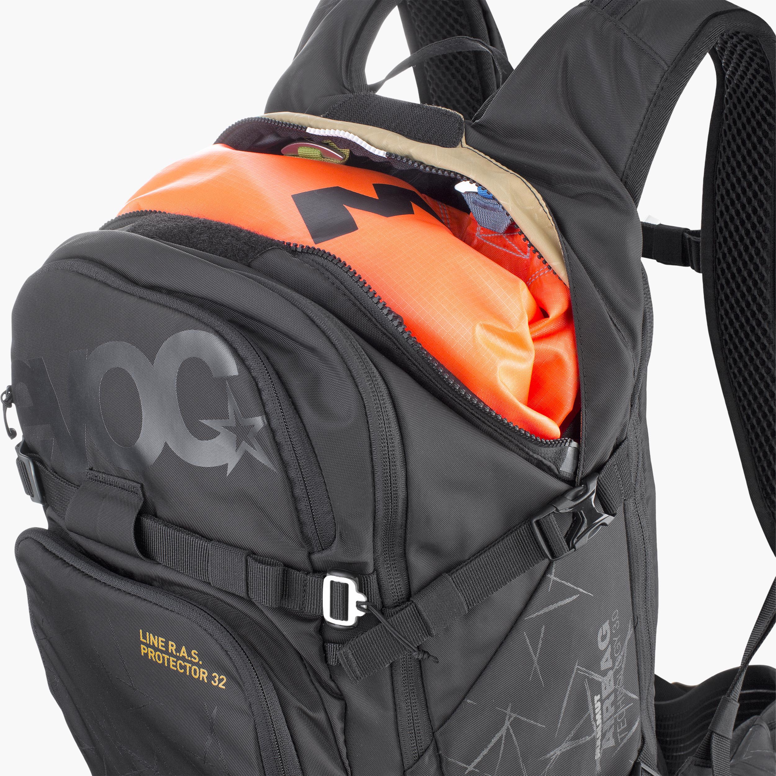 LINE R.A.S. PROTECTOR 32 - Geräumiger Lawinen-Airbag-Rucksack mit entnehmbaren Rückenprotektor