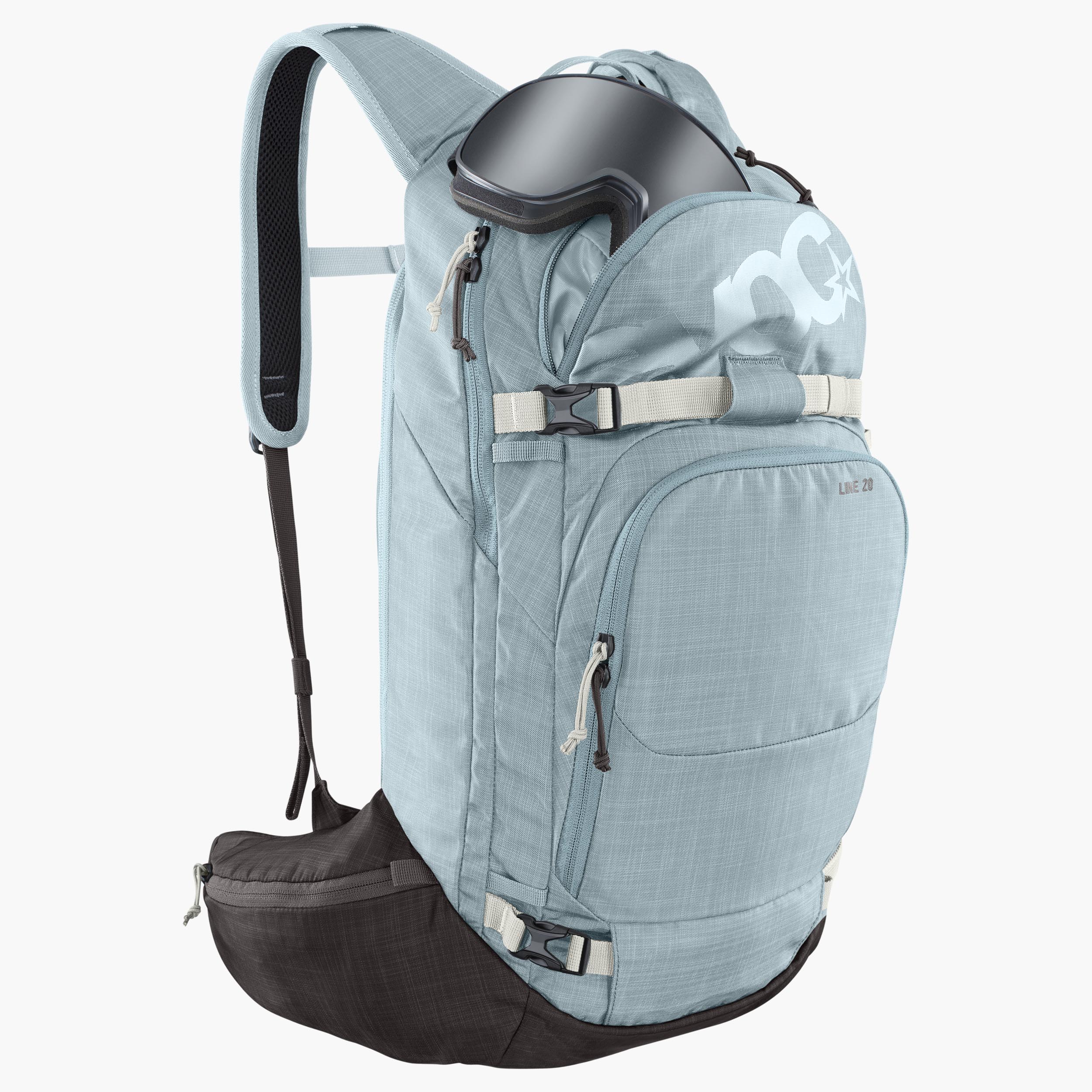 LINE 20 - Ski touring backpack with optimized load distribution, as well as ski and snowboard mounts