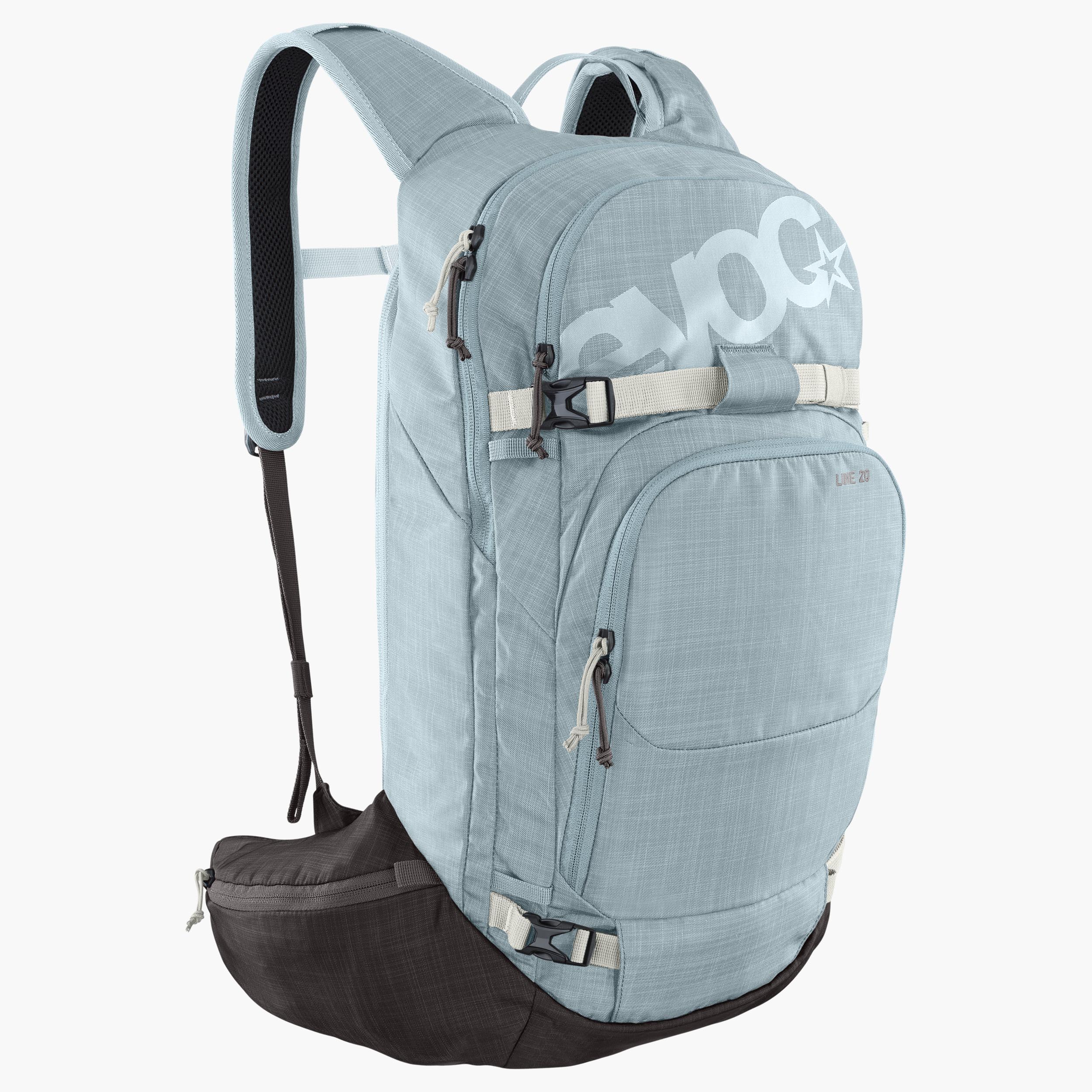 LINE 20 - Ski touring backpack with optimized load distribution, as well as ski and snowboard mounts