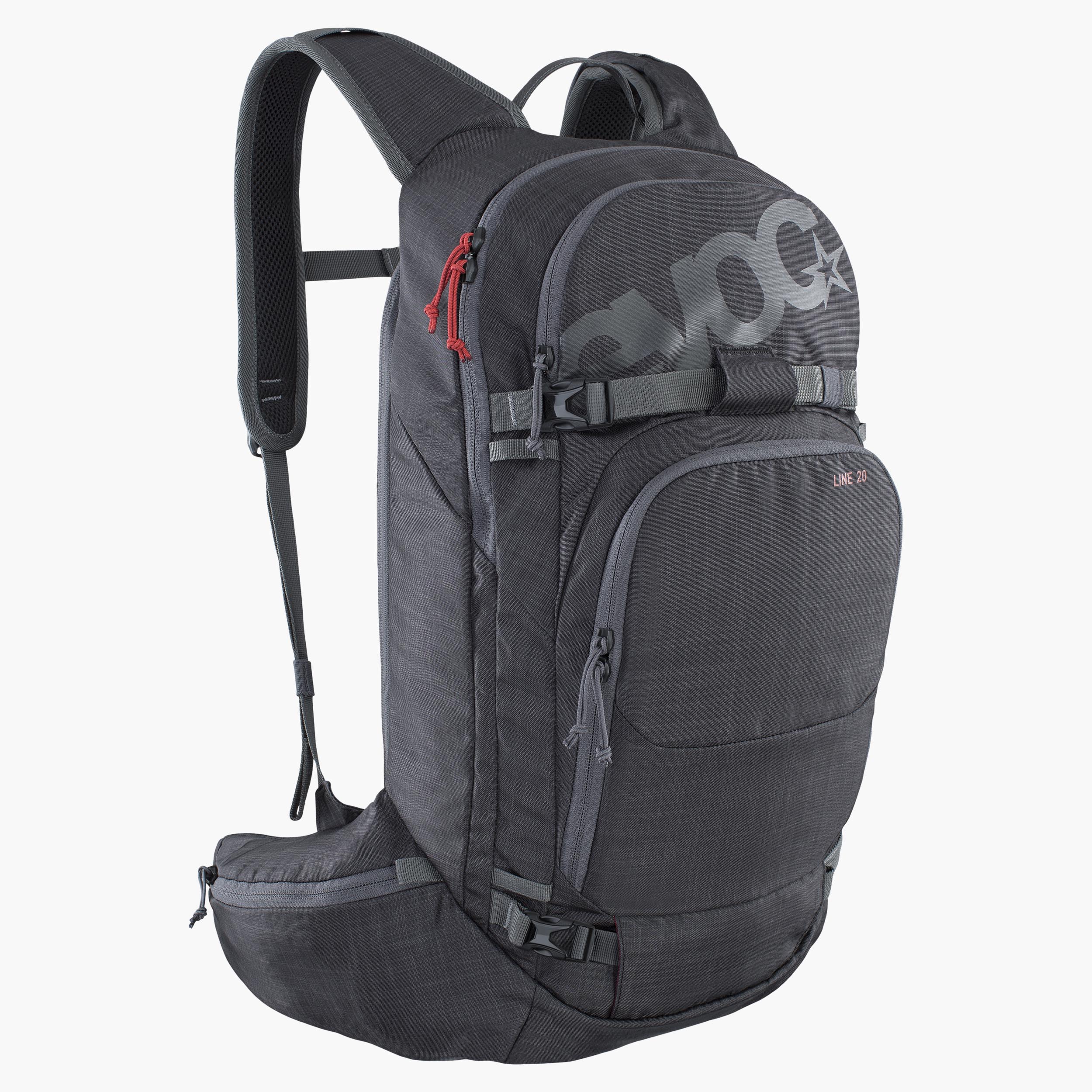 LINE 20 - Ski touring backpack with optimized load distribution, as well as ski and snowboard mounts