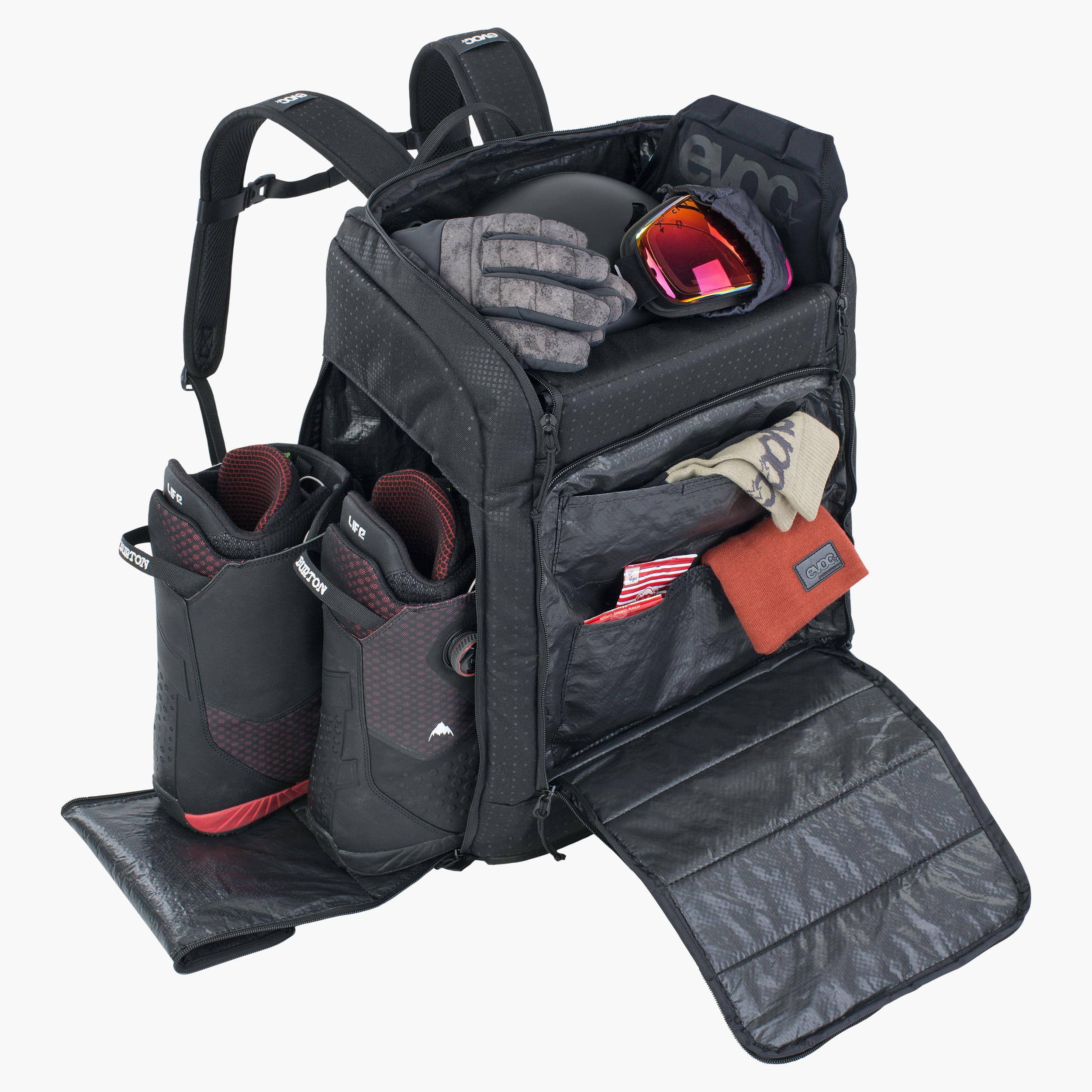 GEAR BACKPACK 60 - Perfekt organisierter Material-Reise-Rucksack mit viel Stauraum für Schnee-oder Bike-Abenteuer