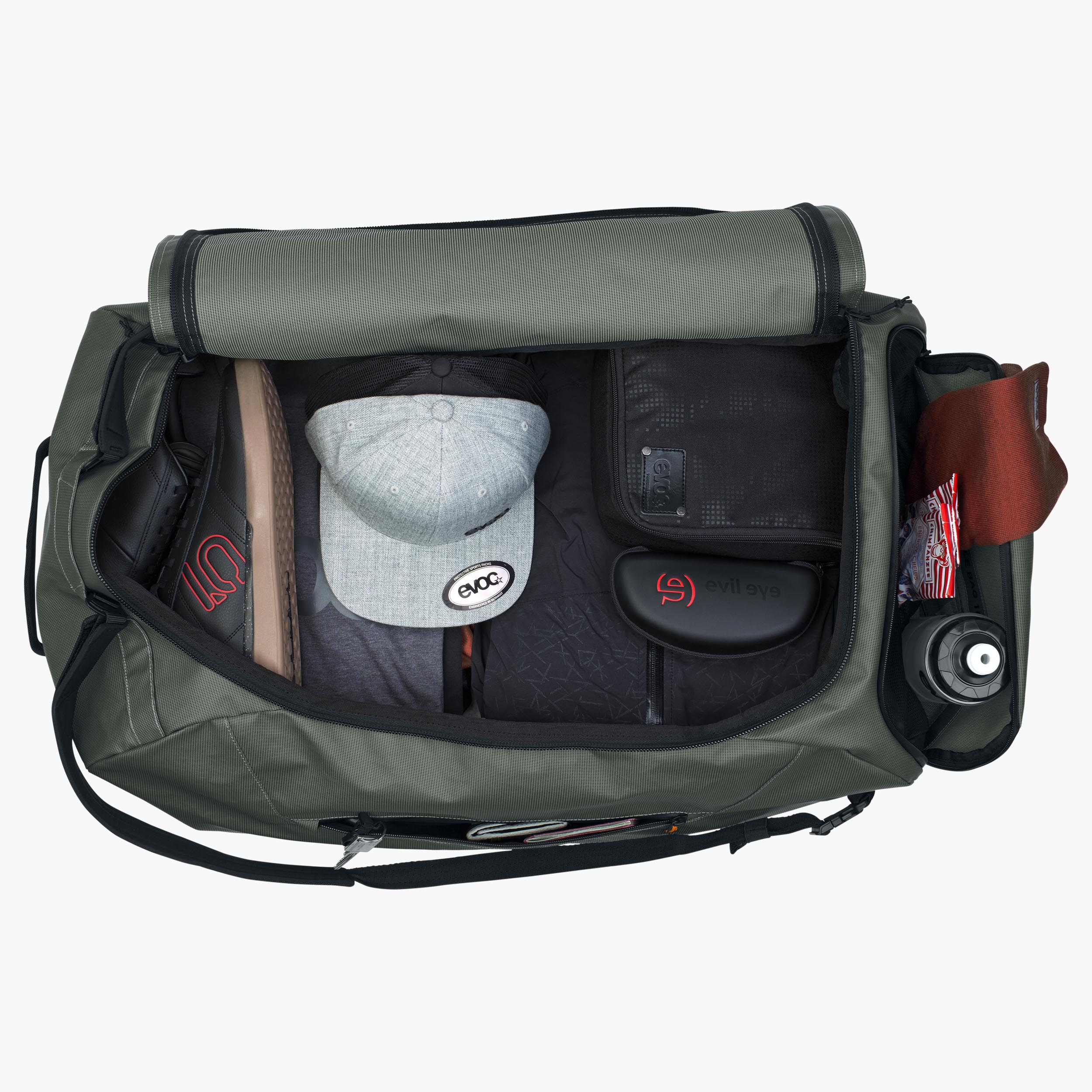 DUFFLE BAG 100 - Geräumige, sehr robuste und wasserresistente Reisetasche mit abnehmbaren Rucksack-Tragegurten